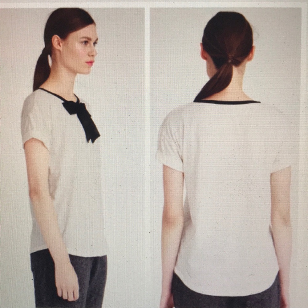 White tee with bow